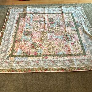 New Handmade Quilt. Mostly pinks and greens. 60”x 60”.